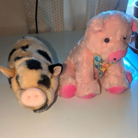 Aurora- Miyoni - 11" Pot-Bellied Piglet Spotted & A Friend - Picture 1 of 7